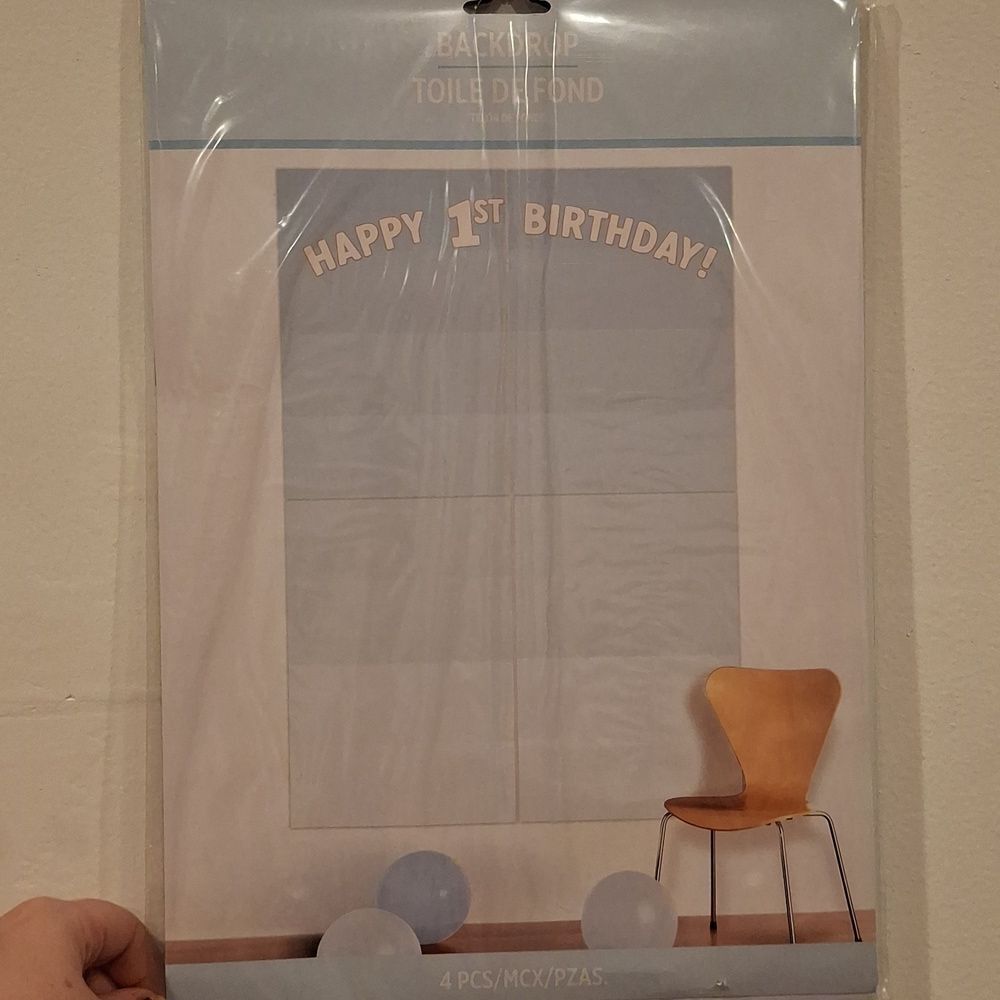Happy 1st Birthday Boy Backdrop